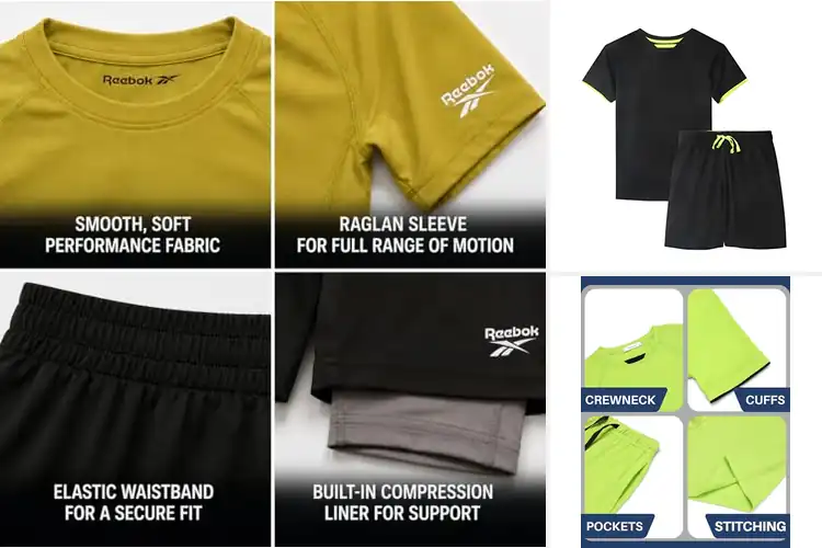 Detailed view of Best Boys Matching Gymnastics Shorts Sets